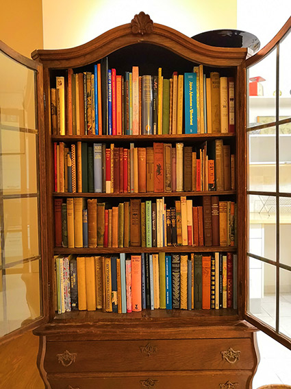 Alice in Wonderland book collection bookcase
