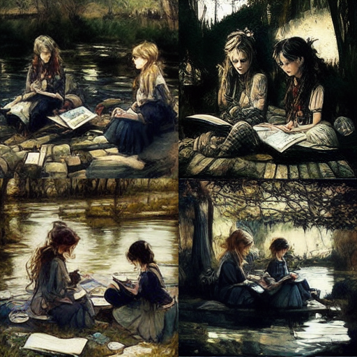 Alice_and_her_sister-Midjourney-Alice-in-Wonderland-Yonatan-Hyman