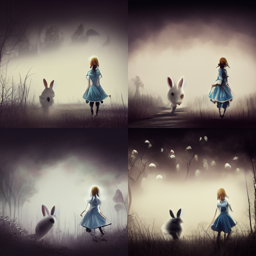 Alice running after the rabbit - Yonatan Hyman - midjourney - good batch1