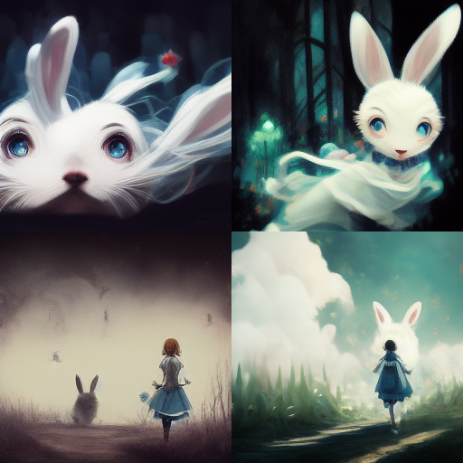 Alice running after the rabbit - Yonatan Hyman - midjourney 4