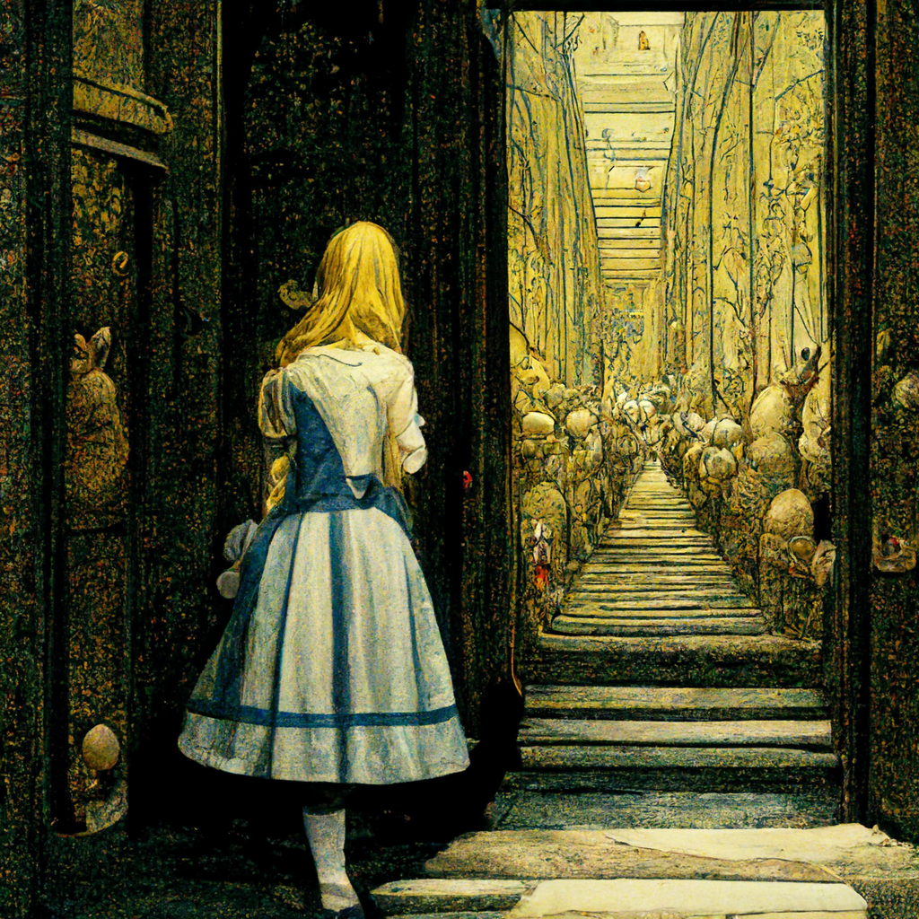 Alice in the Hall of Doors - Yonatan Hyman - Midjourney 4