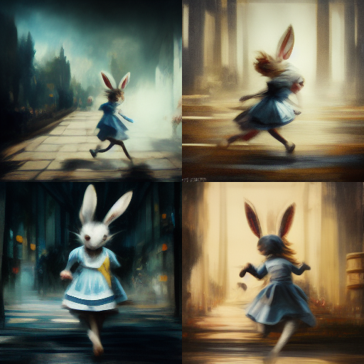 Alice running after the rabbit - Yonatan Hyman - midjourney 3